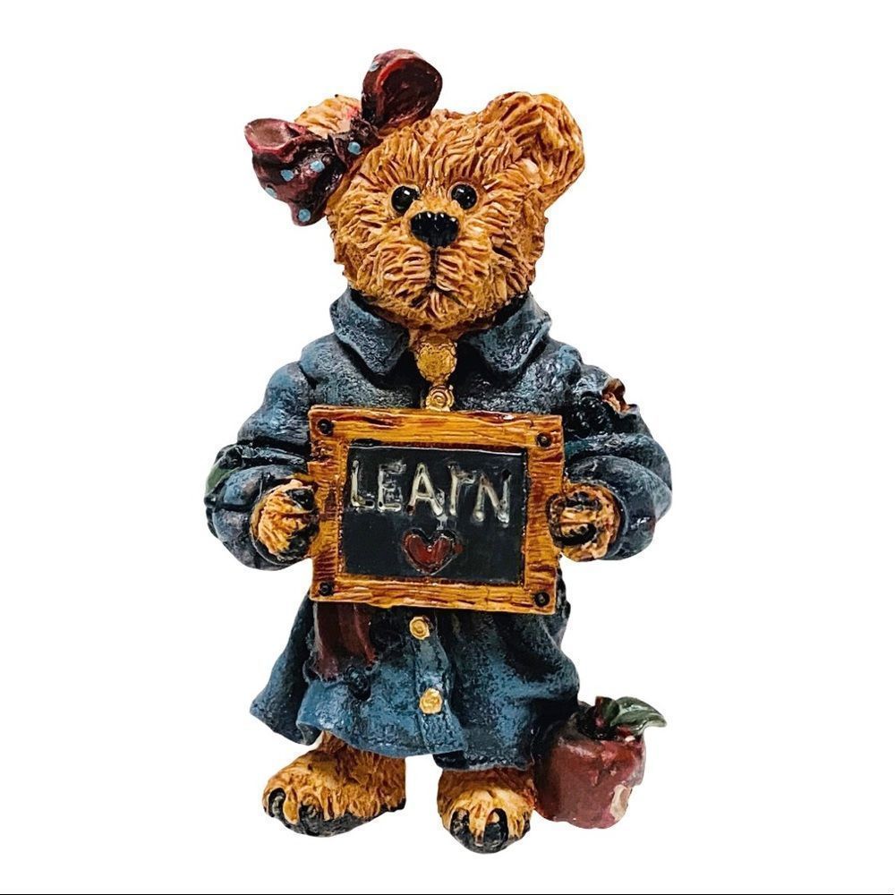Bearwear From Boyd’s Bear "LEARN Standing w/Apple  Pin Brooch 2.5"